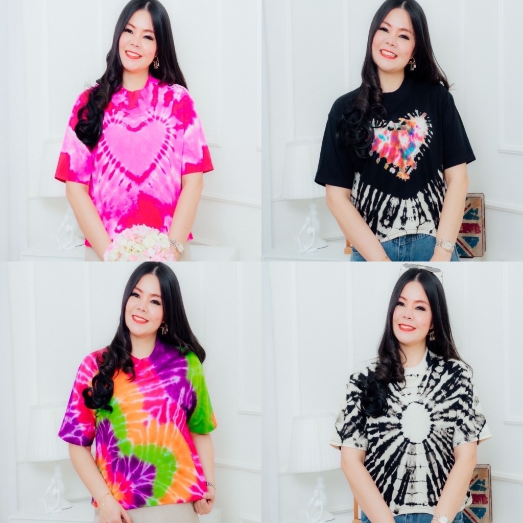 รุ่นใหม่ เสื้อครอปมัดย้อม ผ้าคอตตอล นิ่มใส่สบาย สวัสดีลำพูน