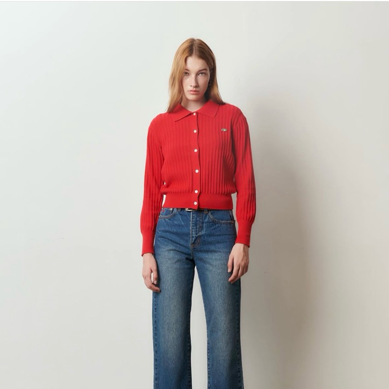 beforesunset studio เสื้อไหมพรมแขนมยาว สีแดง size M/L