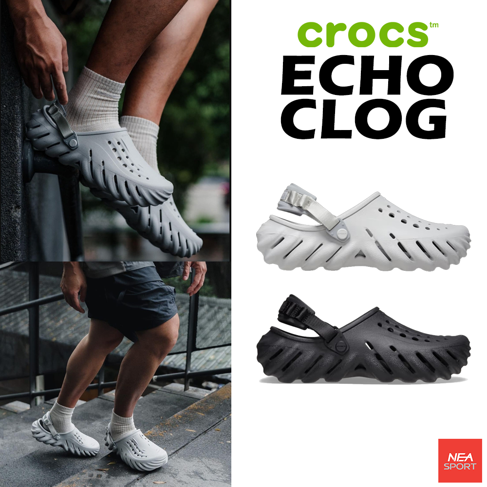[ลด30% เก็บโค้ด 2509FASHDD] CROCS ECHO CLOG ตัวเด็ด ออกใหม่ พื้นนุ่ม คร็อคส์ แท้ รุ่นฮิต ได้ทั้งชายห
