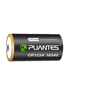 PUANTES CR123A CR123A เครื่องชาร์จไฟแบบเร็ว USB 16340 16350 3.7 โวลต์แบตเตอรี่ลิเธียม 2550mWh