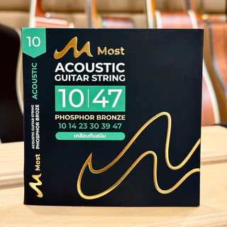 สายกีต้าร์โปร่ง Most สายเคลือบกันสนิมเกรดดี กันสนิมยาวนานกว่า 6เดือน สายลื่นมือ นุ่มนิ้ว ให้เสียงนุ่มนวล รับประกันของแท้