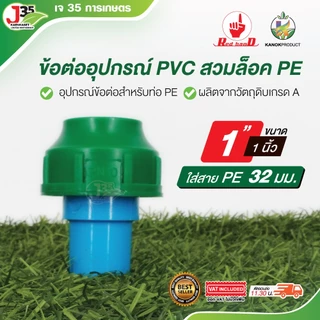 KANOK ข้อต่ออุปกรณ์ PVC 1/2นิ้ว 3/4นิ้ว 1นิ้ว 1-1/2(นิ้วครึ่ง) สวมล็อค PE ตัวเชื่อม PVC+PE ต่อตรงสวมท่อ PE