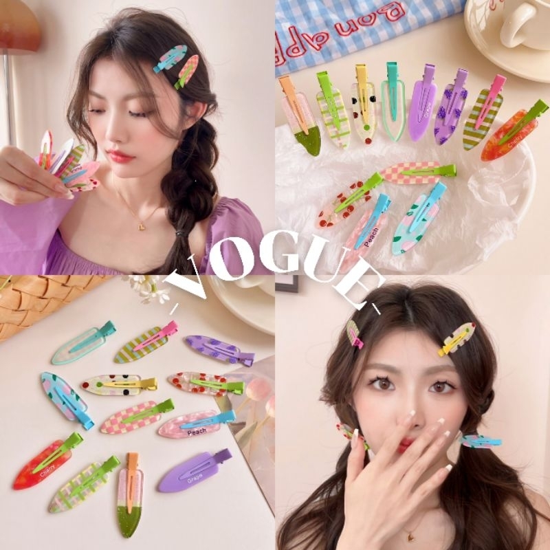 Vogue🌟พร้อมส่ง🌟 กิ๊บติดผม ลายนําผล ไม้น่ารัก ไร้รอยต่อ สําหรับผู้หญิง (VO-5)