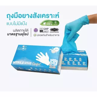 ถุงมือไนไตรสีฟ้า I'M GLOVE 4.8 มิล - ถุงมือยางสังเคราะห์ ไม่มีแป้ง (1กล่อง/100ชิ้น)