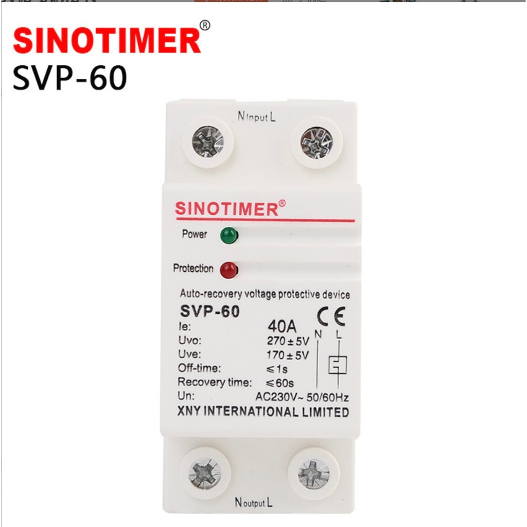 SINOTIMER ป้องกันไฟตก ไฟเกิน  ไฟกระชาก Over Voltage and Under Voltage protective device protector relay 40A 60A