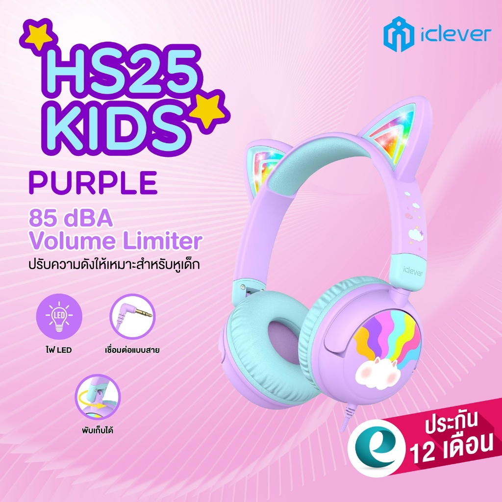 [ปลอดภัยสำหรับหูเด็ก] หูฟังเด็ก iClever HS25 Kids Headphone หูฟังสำหรับเด็ก Safe sound หูฟังครอบหู