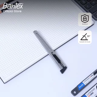 Bantex คัตเตอร์ คัตเตอร์ตัดกระดาษ 9mm กระชับมือ ตัดง่าย มีที่ตัดใบมีดในตัว วัสดุแข็งแรง Cutter