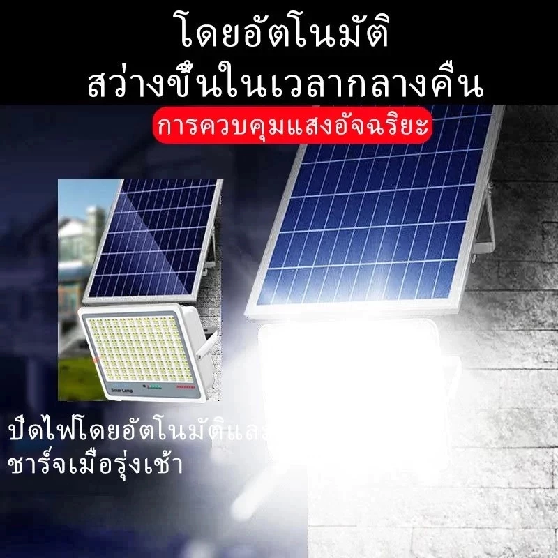 【ซื้อ 1 แถม 1】ไฟโซล่าเซลล์ ไฟโซล่าเซล IP67กันน้ำ กันฟ้าผ่า 25000W Solar Light LED แสงสีขาว สว่างอัตโนมัติเมื่อฟ้ามืด thumbnail 7