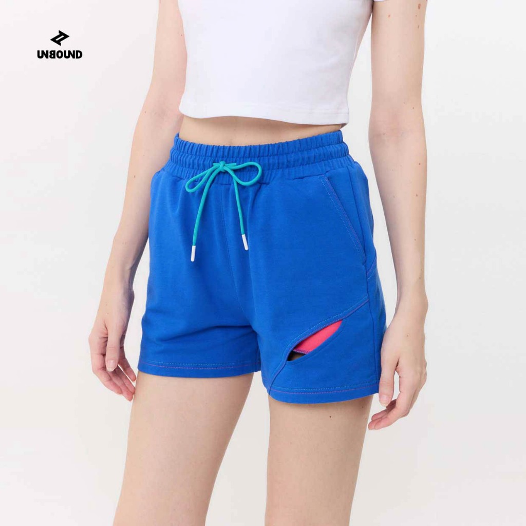 UNBOUND  FURTHERANCE SHORTS > BLUE กางเกงขาสั้นสีน้ำเงิน เชือกสีฟ้า
