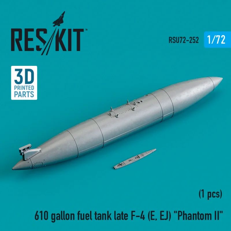 RSU72-0252  610 gallon fuel tank late F-4 (E, EJ) "Phantom II" (3D Printed) (1/72)
