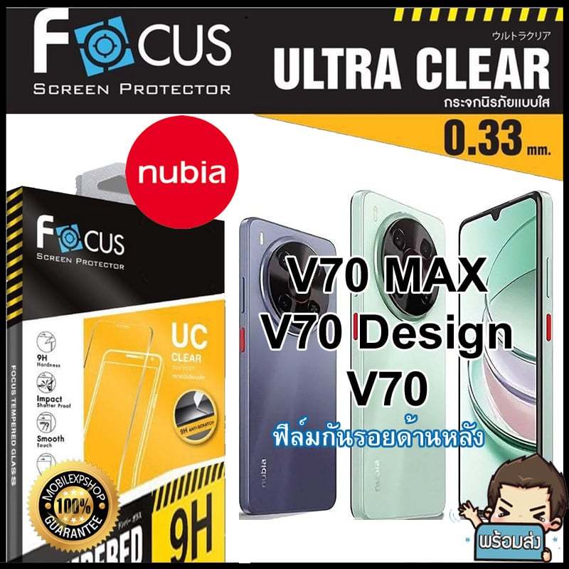 Focus ฟิล์มกระจกกันรอยแบบใส (ไม่เต็มจอ) สำหรับ  Nubia V70 MAX / Nubia V70 Design / Nubia V70