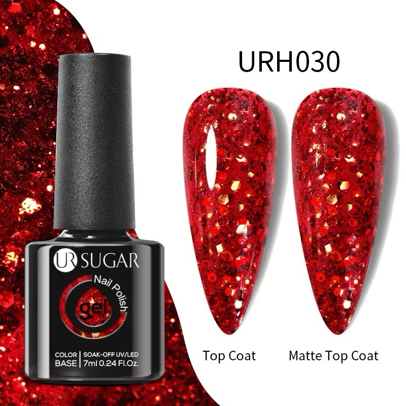 สีทาเล็บเจล กริตเตอน์สีแดง เพิ่มเสน่ห์ให้กับหน้าเล็บเป็นที่สุด สินค้าพร้อมส่ง