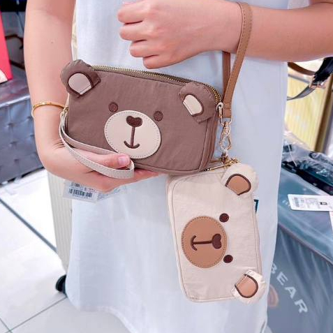 GUOO BEAR กระเป๋าสะพาย3ช่องซิป มีสายคล้องมือ 7นิ้ว ผ้าไนลอน น้ำหนักเบารุ่น GO-2027 - รูปที่ 6