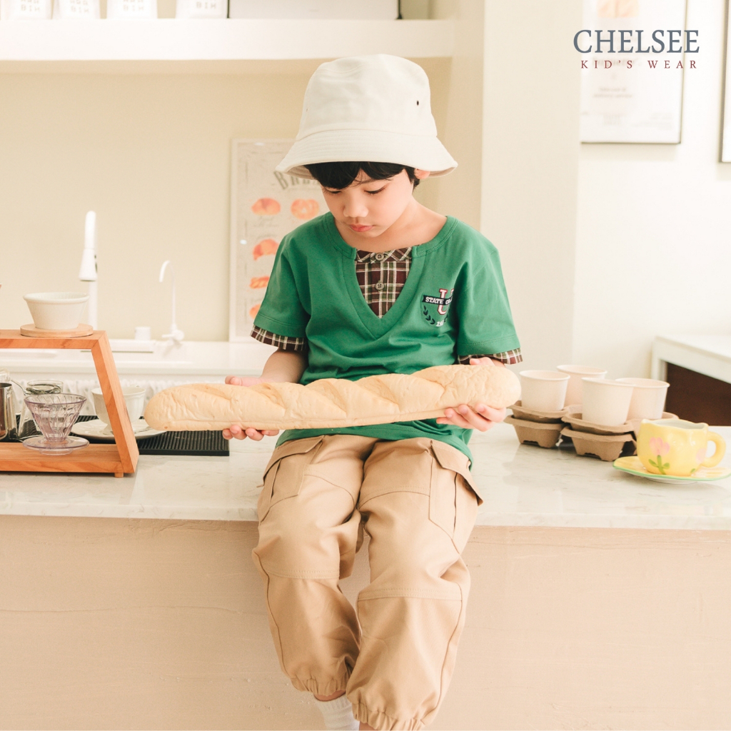 Chelsee بنطلون أولاد سادة بأطراف مطاطية — صورة 4