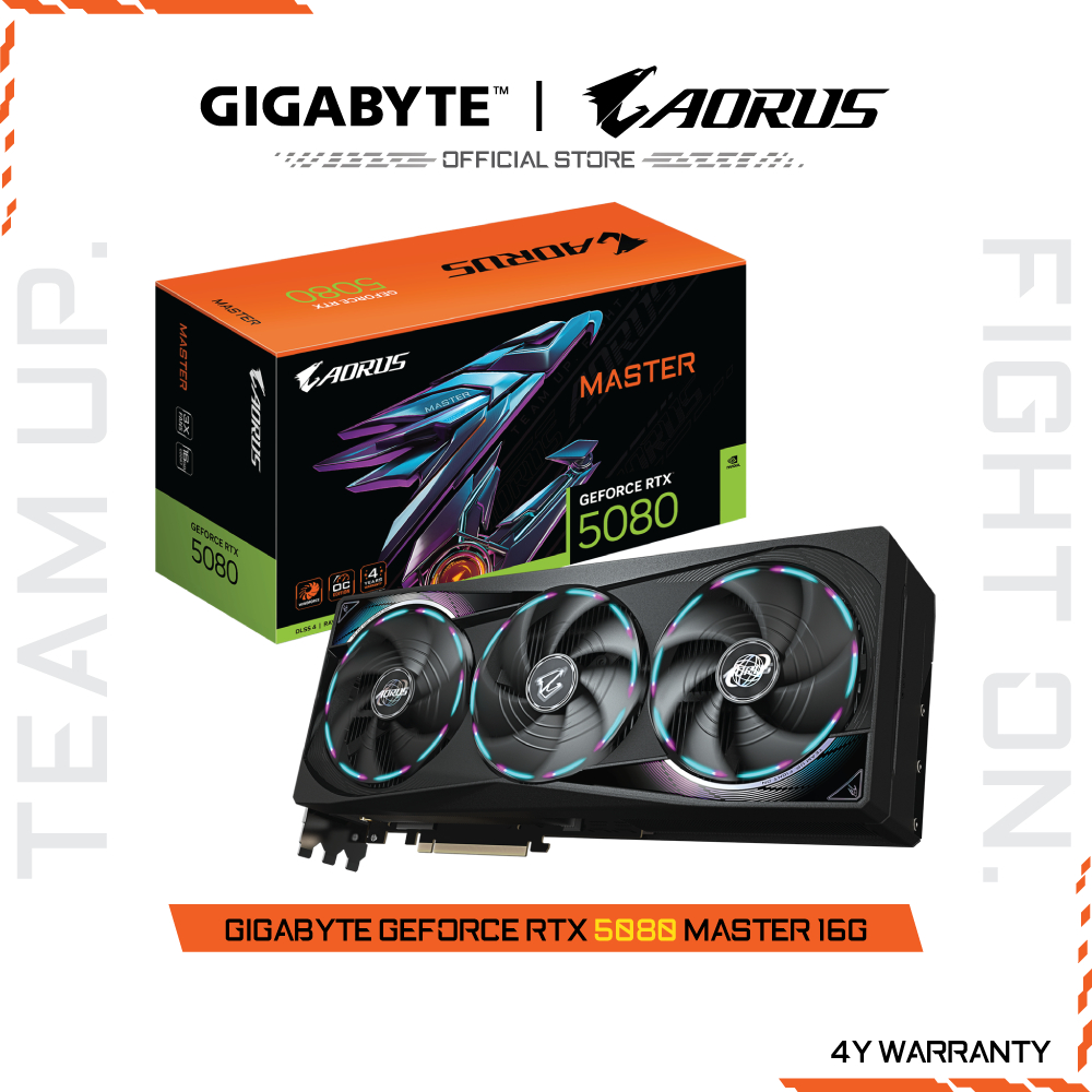 GIGABYTE GeForce RTX 5080 AORUS MASTER 16G (VGA Card) GV-N5080AORUS M-16GD-1.0