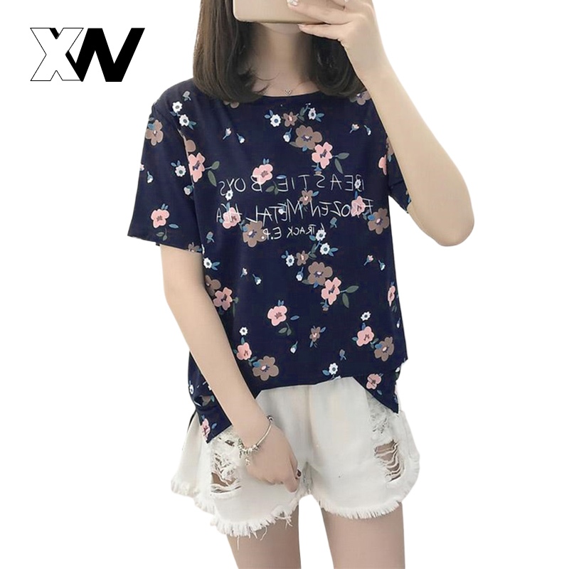 นิวคลอเลคชั่น เสื้อยืดแฟชั่นงานเข้าใหม่ สีสันสดใส ลายดอกสวยมาก ใกล้เทศกาลแล้ว ต้องมีรุ่นนี้น้า ใส่เที่ยวคือปังสุดๆๆ