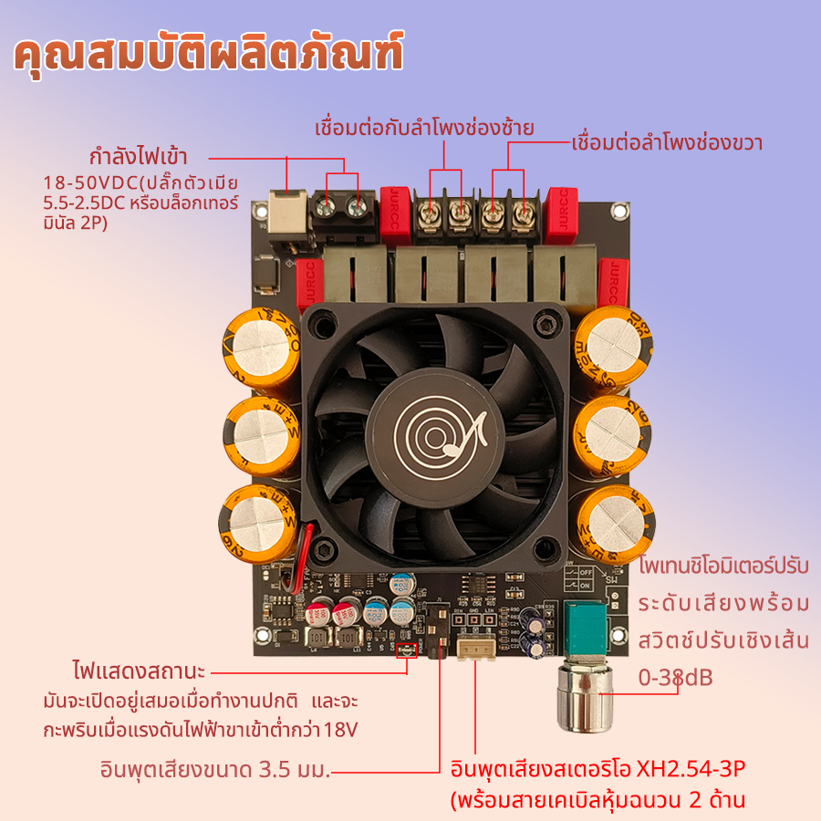 แท้  zk 6002 แอมป์ขับซับบลูทูธ กำลัง600+600วัตต์ TPA3255 DC 18-50V  แอมป์จิ๋วขับซับ  zk-6002 ขับซับเบส แอมป์จิ๋ว2.0
