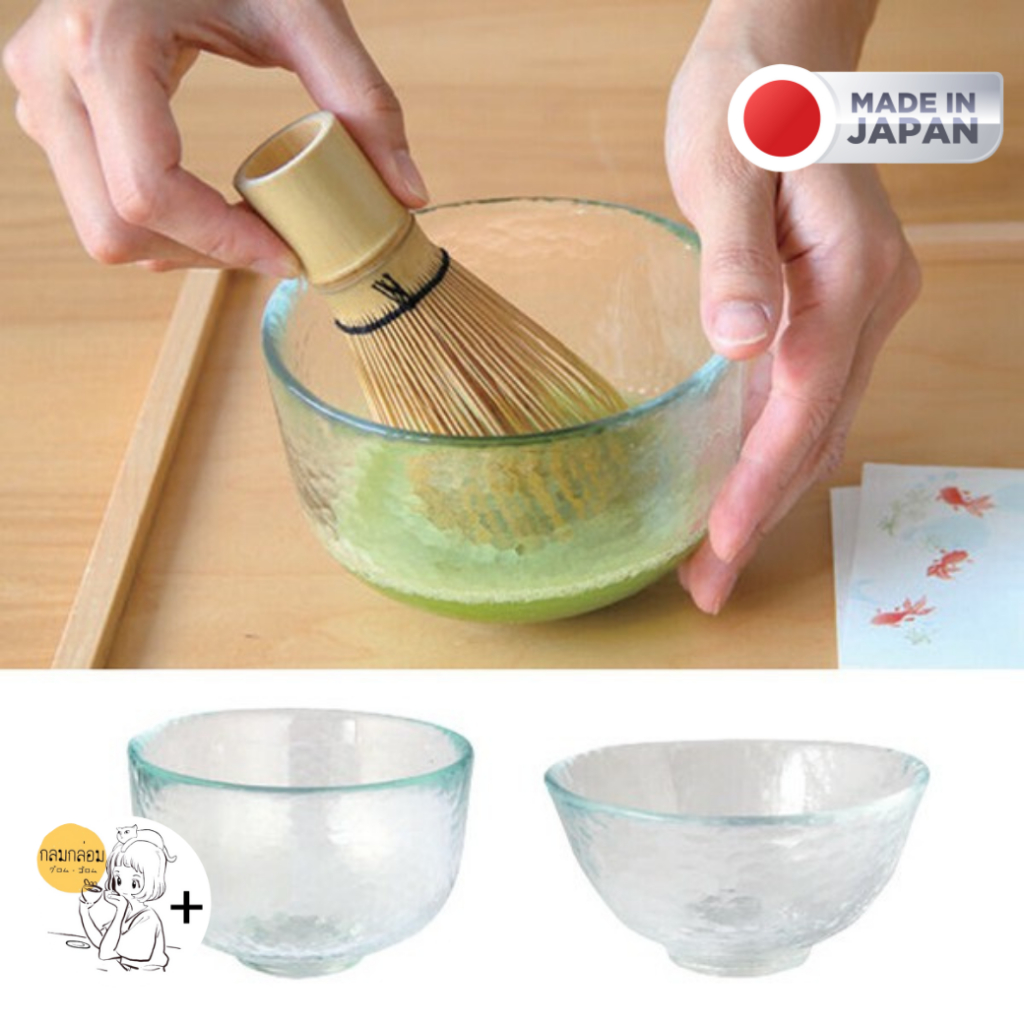 Edo-glass Japanese Teacup Matcha Bowl Heat Resistant Glass Made in Japan