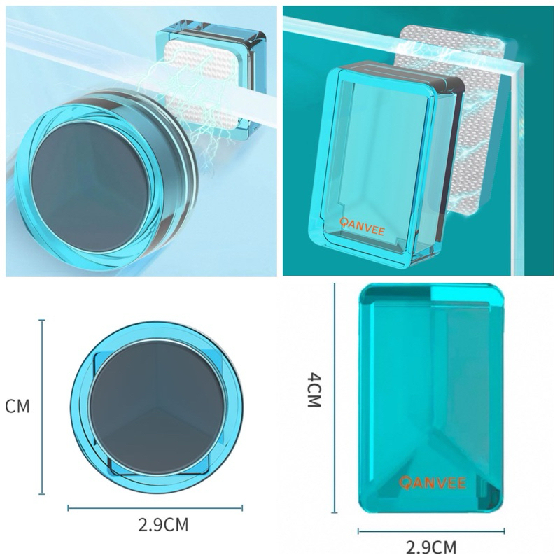 Qanvee fish tank magnetic brush แม่เหล็ก ทำความสะอาด ตู้ปลา แรงสูง สีฟ้าใส คริสตัลเคลีย รุ่น GL-1 GL-3