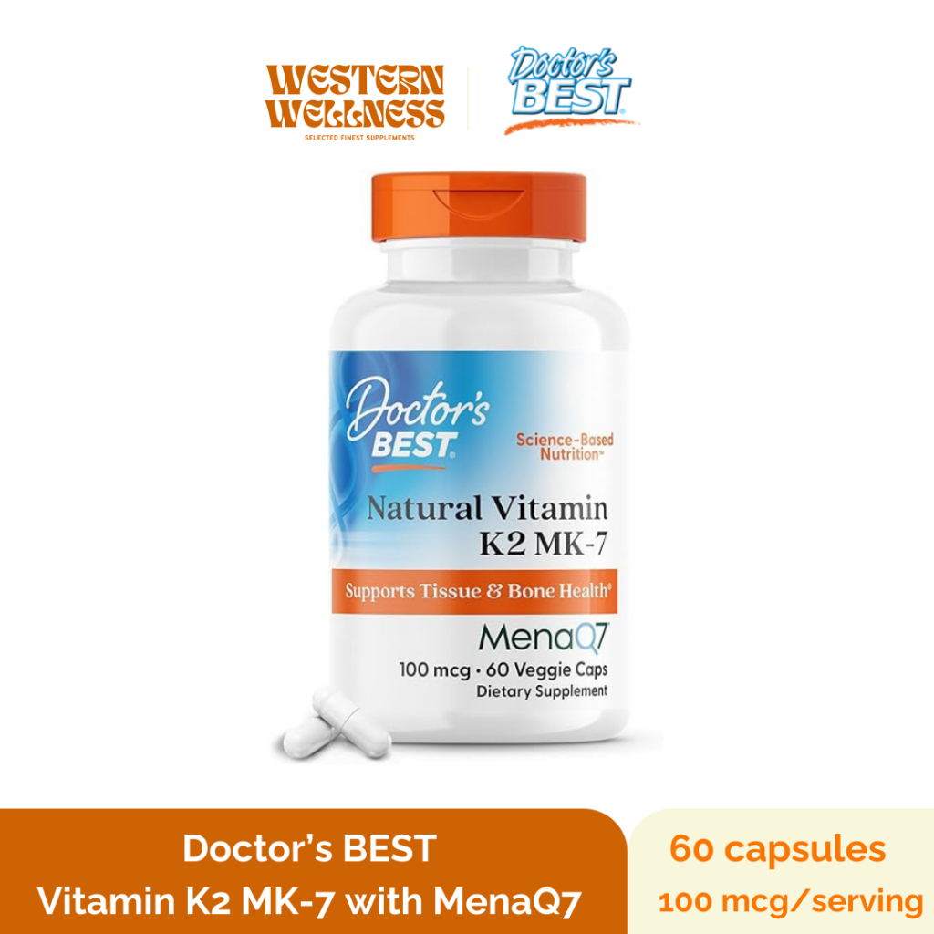 Doctor's Best, Natural Vitamin K2, MK-7 with MenaQ7 (100mcg - 60 Capsules) วิตามินเค