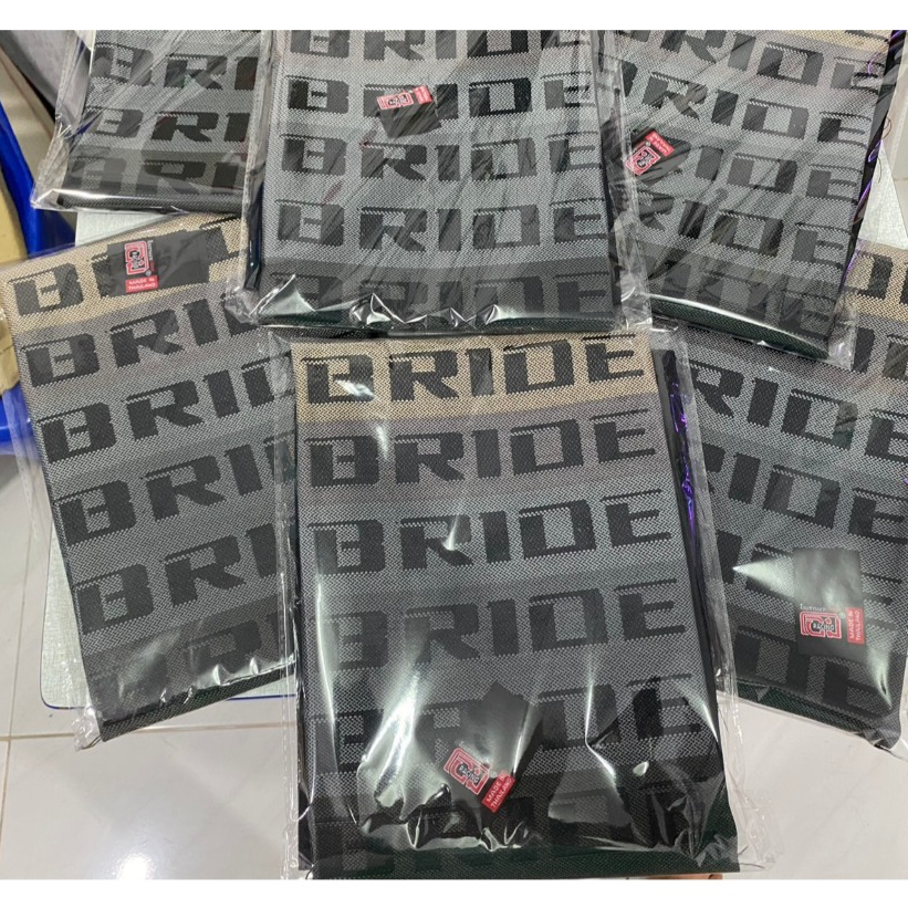 ผ้าหุ้มเบาะ หนัง BRIDE สี เทา ดำ (เป็นหนังและผ้าทอ) ทำเบาะมอเตอร์ไซค์ได้หลายรุ่น
