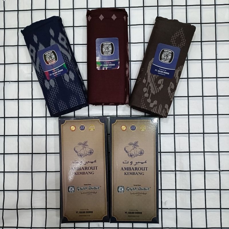 ผ้าโสร่งผู้ชาย ลายใหม่ๆ ผ้าถุงตราช้างนั่ง ผ้านุง แบรนด์ “Gajah Duduk“ รุ่น AMBROUT ผ้าสวย ผ้าไม่ลืน ซับน้ำดี เย็บแล้ว