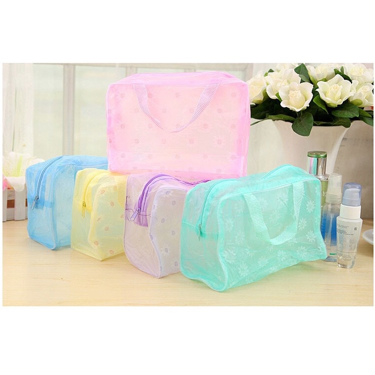 กระเป๋าเครื่องสําอาง PVC กันน้ํา แบบพกพา กระเป๋าเครื่องสำอางค์ ใส่อุปกรณ์อาบน้ำ กันน้ำได้ กันน้ำได้ มีซิป