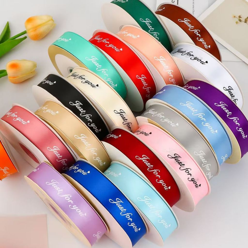 ริบบิ้นผ้าไหมซาติน ลายตัวอักษร Just for You 25 มม. ยาว สําหรับตกแต่งบ้าน งานแต่งงาน คริสต์มาส DIY  สําหรับตกแต่งเค้ก - รูปที่ 3