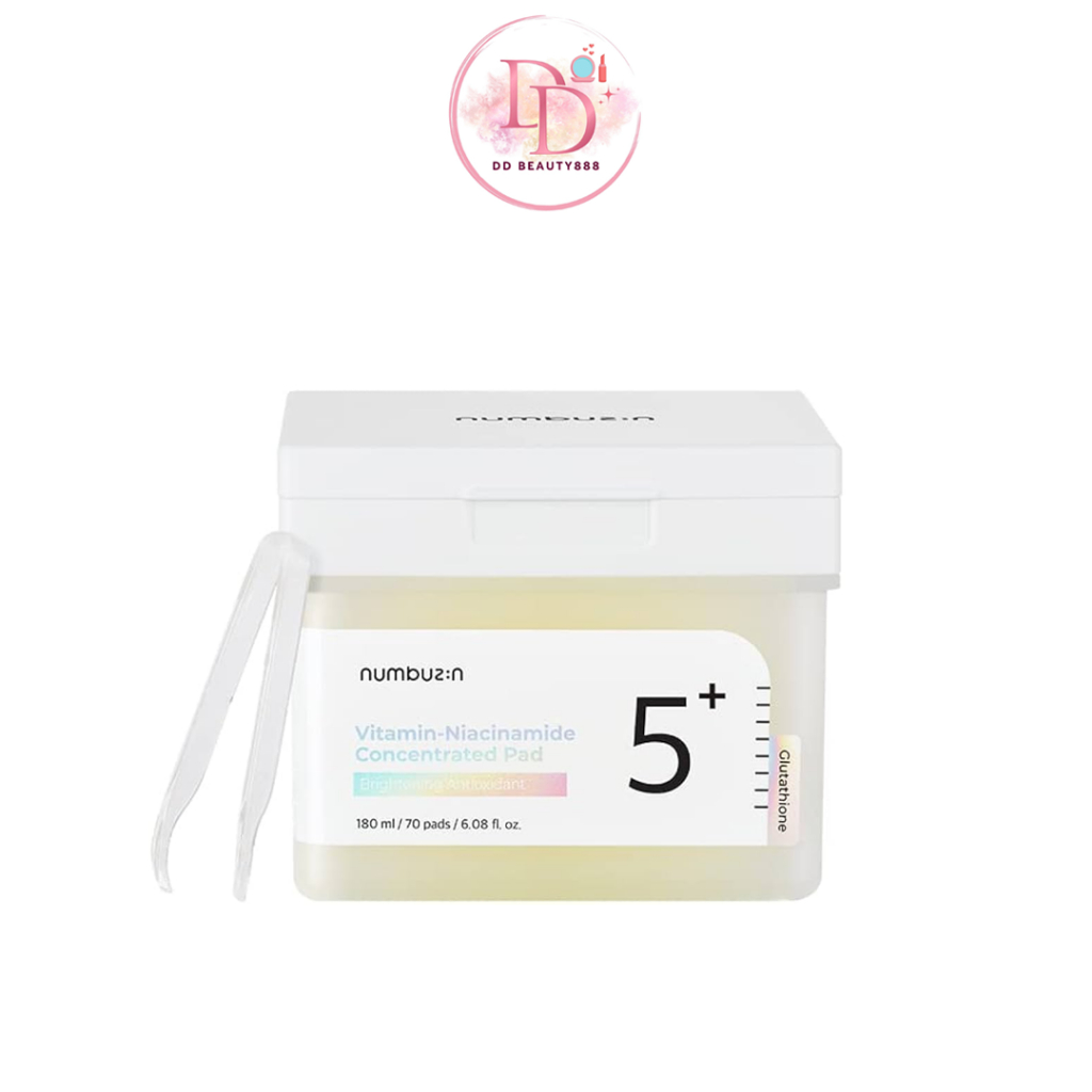 โทนเนอร์แพด numbuzin No.5 Vitamin-Niacinamide Concentrated Pad 180ml / 70 Pads วิตามิน+ไนอะซินาไมด์ ผิวใส ลดรอยแดง