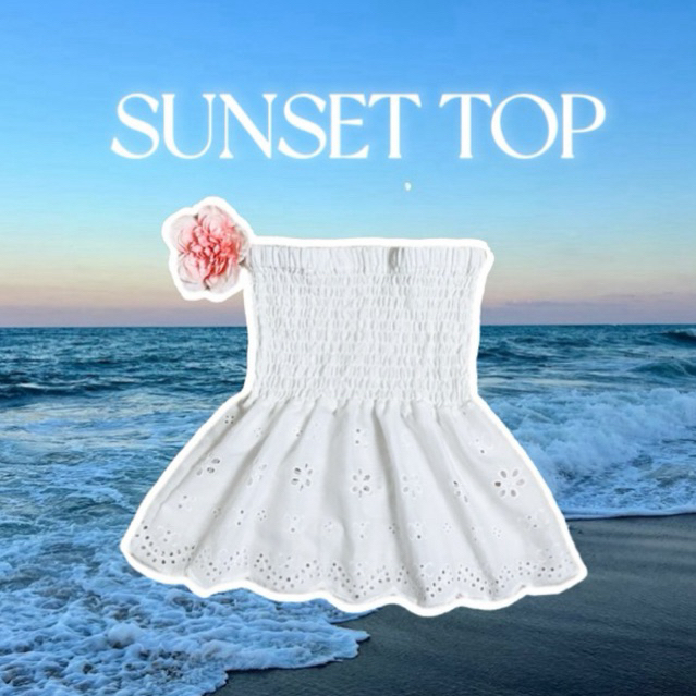 เสื้อเกาะอกระบายชาย ปักดอกไม้ อกสม็อบ Summer 🌊🌊