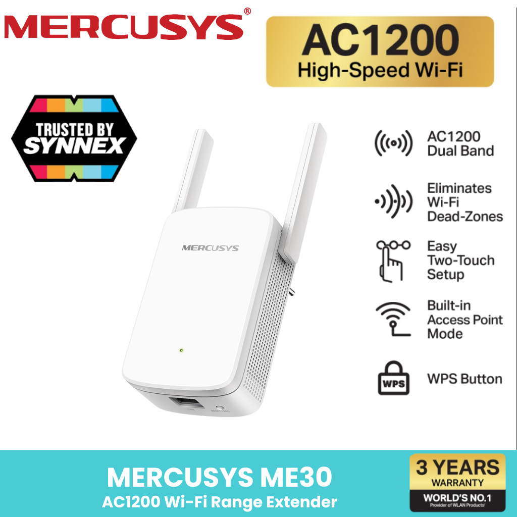 Mercusys⚡️ตัวขยายสัญญาณไวไฟ⚡️ MW300RE N300 & ME30 AC1200 Wi-Fi Range Extender  Wi-Fi AC1200 Dual Ban