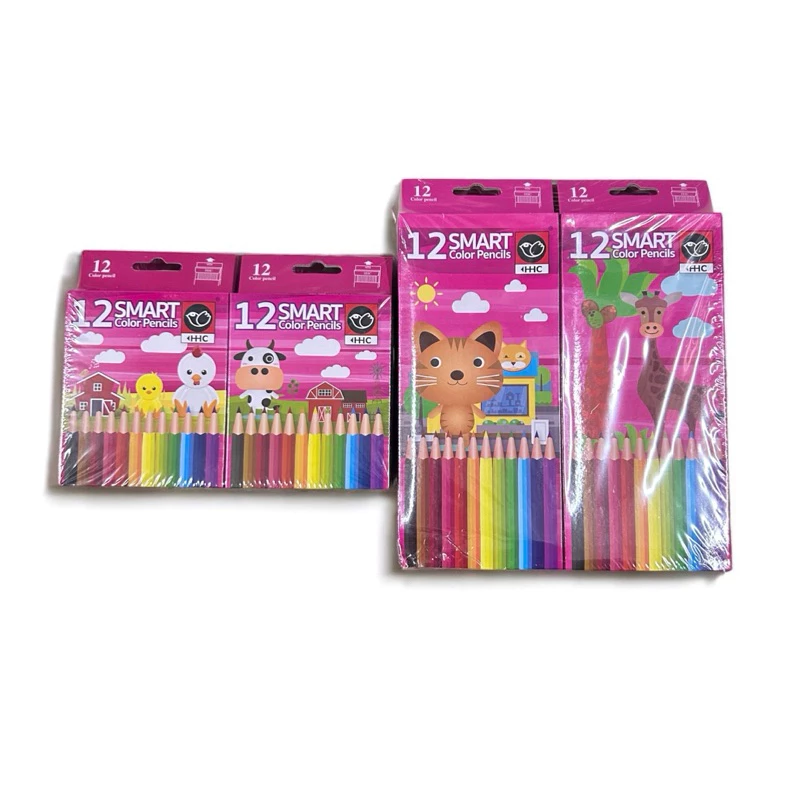 สีไม้สั้น-ยาว แพ็ค 12 กล่อง ราคาส่งยกโหล ยี่ห้อHHC