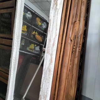 กระจกเงา กรอบไม้สัก 53cmx153cm แบบแขวน แบบขาตั้ง