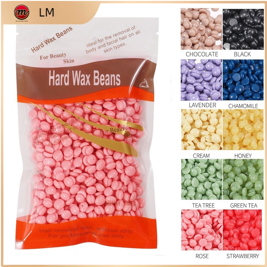 เม็ดแว็กซ์ร้อน กลิ่นน้ำผึ้ง 100g.300g.500g.แว๊กซ์กำจัดขนถอนถึงรากขน เม็ดแว็กซ์ Wax สำหรับกำจัดขน Honey Hard wax Bean