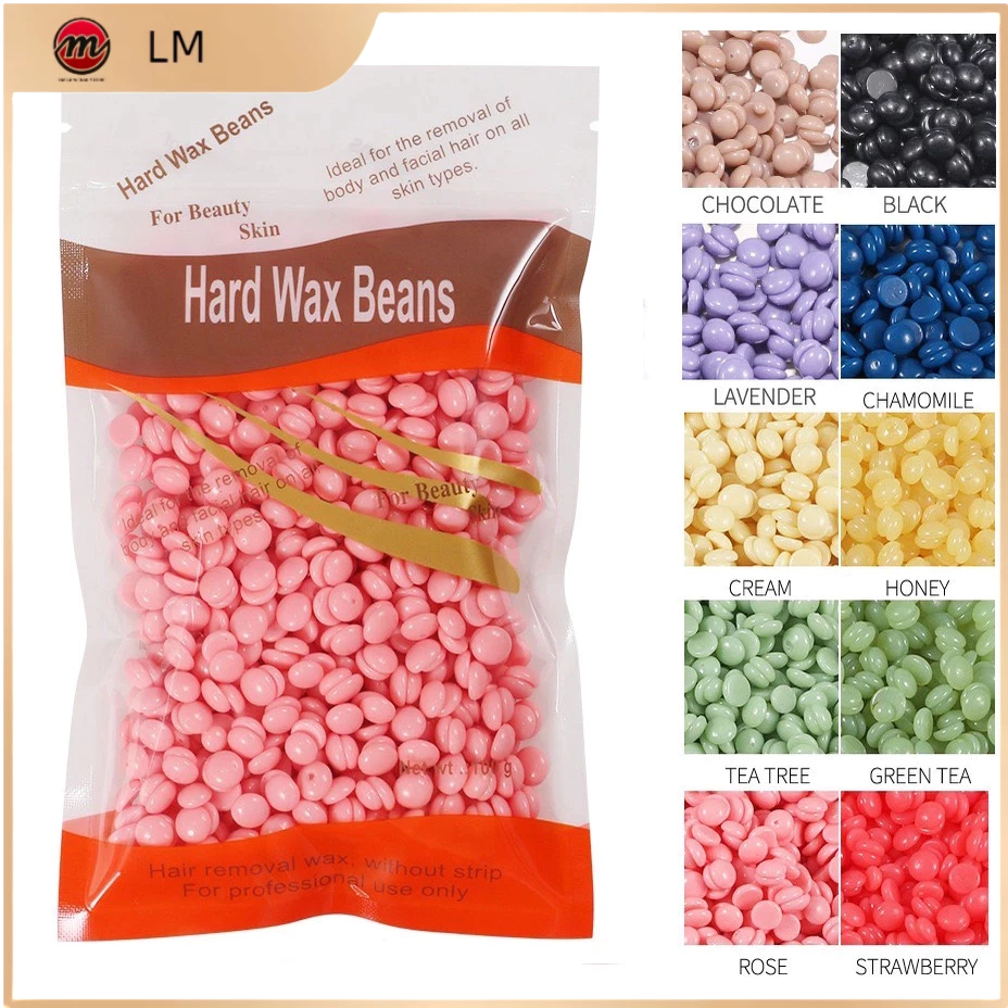 เม็ดแว็กซ์ร้อน กลิ่นน้ำผึ้ง 100g.300g.500g.แว๊กซ์กำจัดขนถอนถึงรากขน เม็ดแว็กซ์ Wax สำหรับกำจัดขน Honey Hard wax Bean