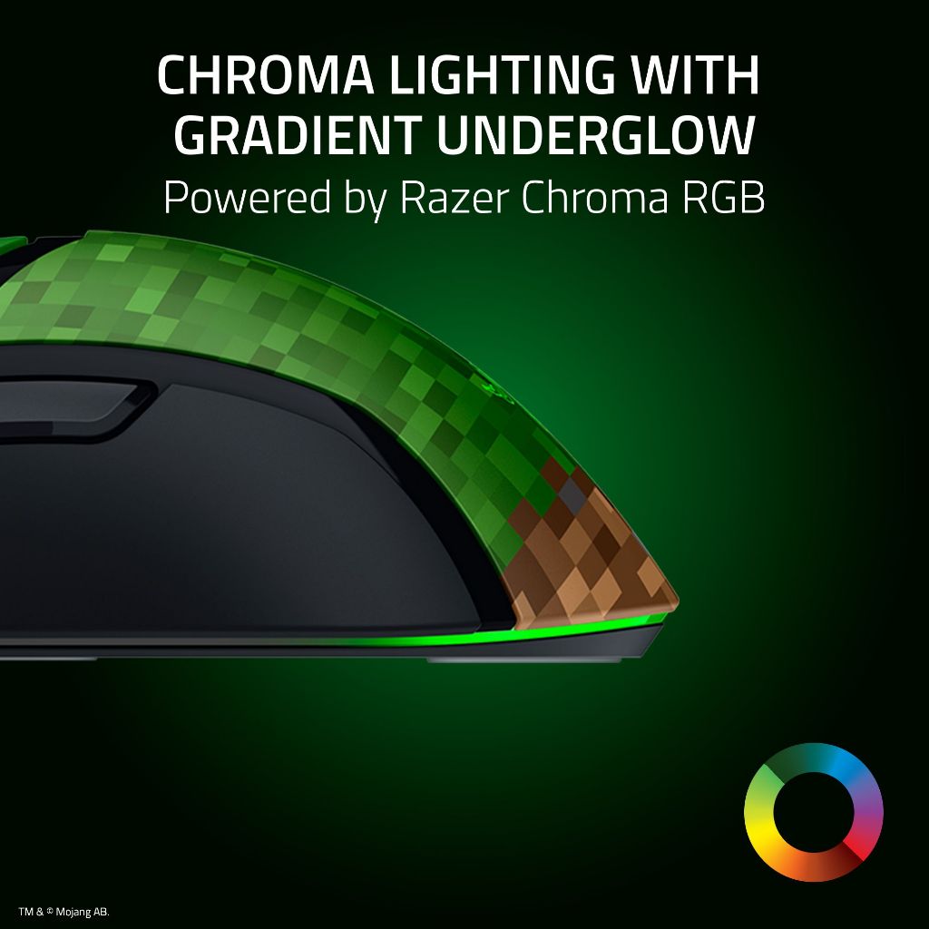 Razer Cobra – Minecraft Edition น้ำหนักเบาพิเศษ 58 กรัม สวิตช์ Razer Optical Gen-3 เมาส์เกมมิ่ง ราคา ถูกที่สุด ดีลบีเคเค แกลเลอรีภาพที่ 6