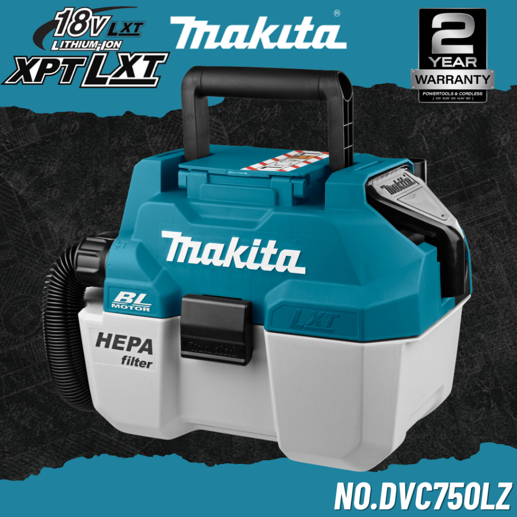 MAKITA เครื่องดูดฝุ่น-เป่าไร้สาย 18V ถังเก็บฝุ่น 7.5 ลิตร ถังเก็บน้ำ 4.5 ลิตร No.DVC750LZ (เฉพาะตัวเ