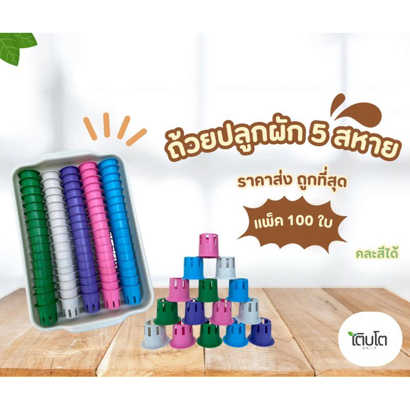 ถ้วยปลูกผักไฮโดรโปนิกส์ ถ้วยปลูกสี ถ้วยปลูกผักแบบใช้ซ้ำ 20,50,100 ใบ