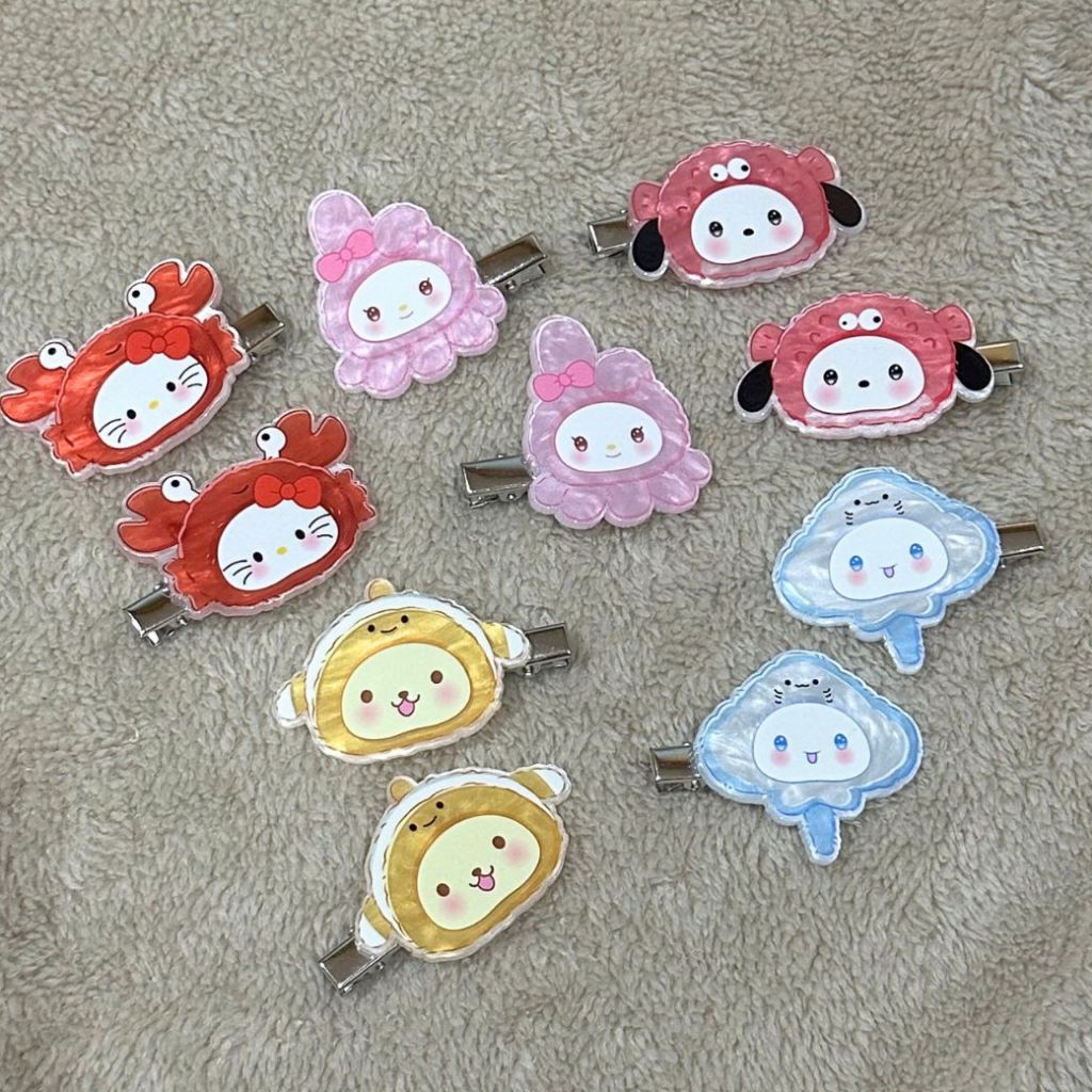 [พร้อมส่ง ] Sanrio กิ๊บซานริโอ้ 1 คู่* ซัมเมอร์ ทะเล (คุโรมิ / โปเชโกะ / ปอมปอมปูริน / มายเมโลดี้ / คิตตี้ / ชินนา)
