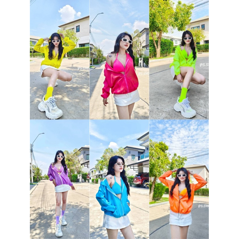 เสื้อคลุม+บราผ้าร่มแต่งซิปสงกรานต์นี้ต้องมีแล้ว