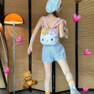 🌸พร้อ​มส่ง🌸กางเกงขาสั้นผู้หญิง ลายทาง เเต่งกระดุม เอวยางยืด ผ้ายืดหยุ่น ใหม่ กางเกงขาสั้นลายทาง