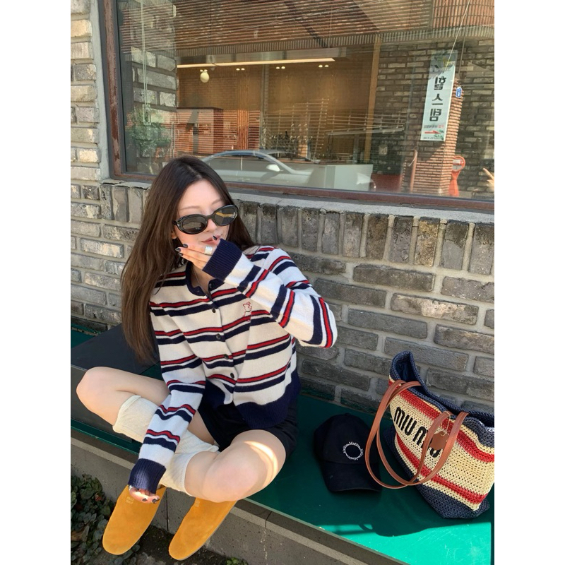 gurls.girl | stripes cardigan คาร์ดิแกนลายทาง ส่งจากไทย