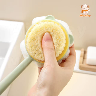แปรงฟองน้ําขัดหลัง 2in1 ขนแปรงนุ่ม ผ้าขนหนูขัดหลัง ขนแปรงนุ่ม ขัดหนัง แปรงขัดขัดผิว