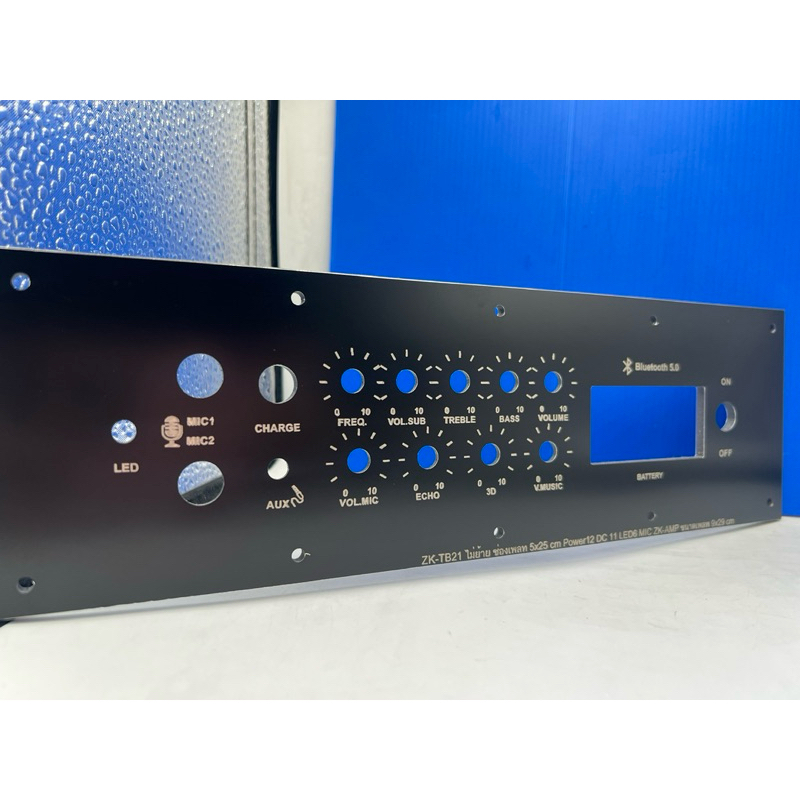เพลท TB21ไม่ย้าย+ปรีไมค์ZK-AMP (ช่องเพลท5*25) วัตแบตดิจิตอลสวิช์เปิดปิด 12มิลDc11มิล สวิชต์LED 6มิล