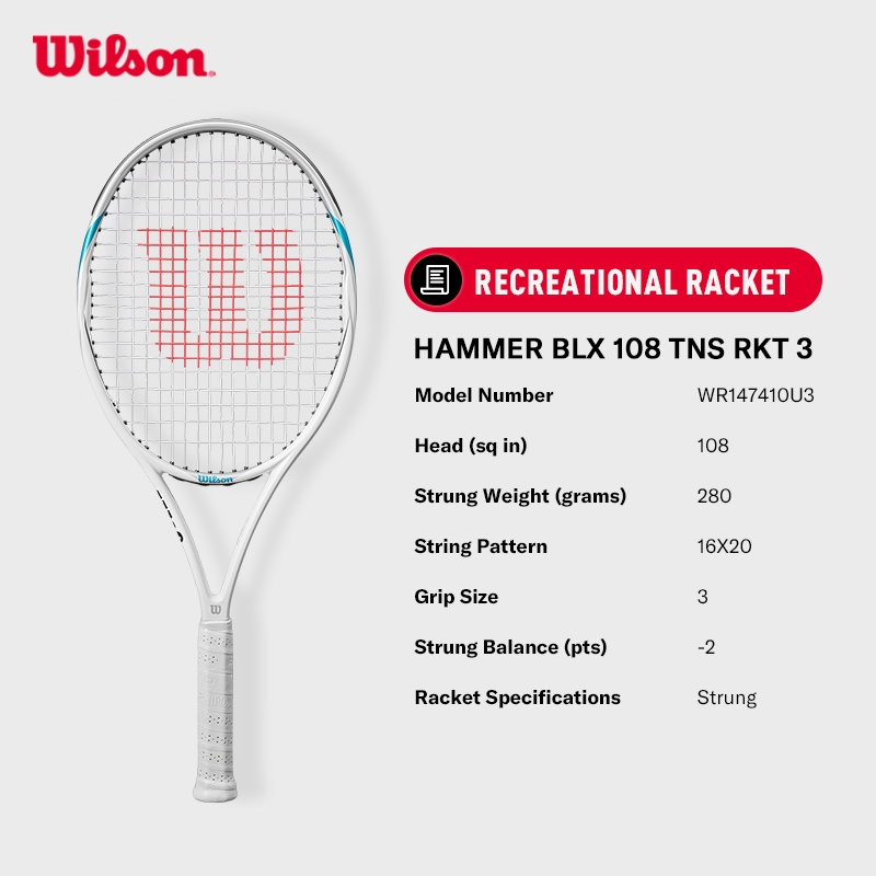WILSON مضرب تنس Hammer BLX 108 بأوتار جاهزة — صورة 7