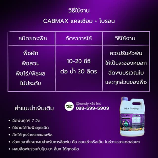 ดูแลพืชให้สมบูรณ์ปุ๋ยธาตุอาหารรวมเข้มข้นด้วย VAMAX (5 ลิตรเเกลลอน) + CABMAX (5 ลิตรเเกลลอน) 1 เเถม 1