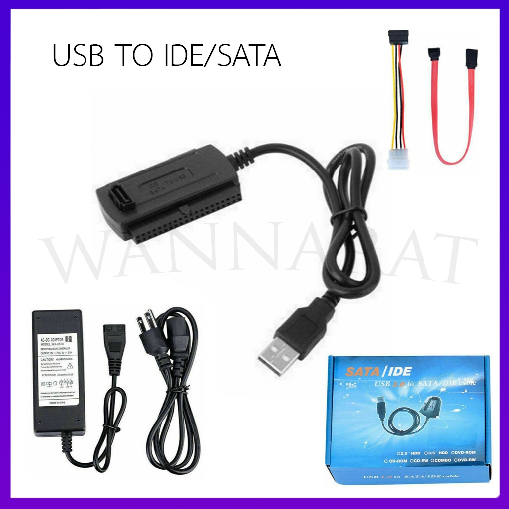 USB TO IDE/SATAไปยัง SATA / IDE Cable 2.0 ใช้เชื่อมต่อฮาร์ดดิสก์ และ CD DVD