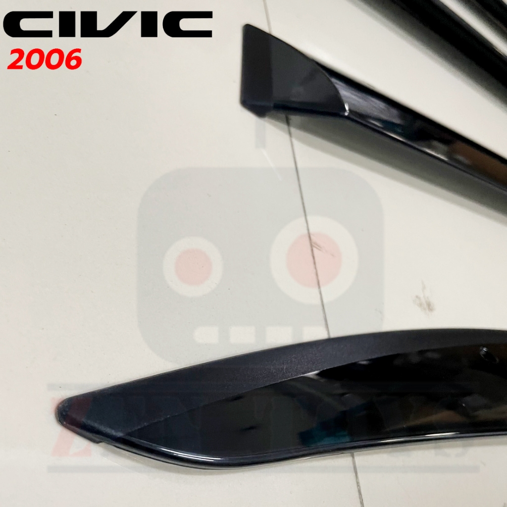 Honda Civic (FD) ปี2006 (Door visor, Weather Guard) สีดำใส กันสาดรถยนต์ คิ้วกันสาด - รูปที่ 2