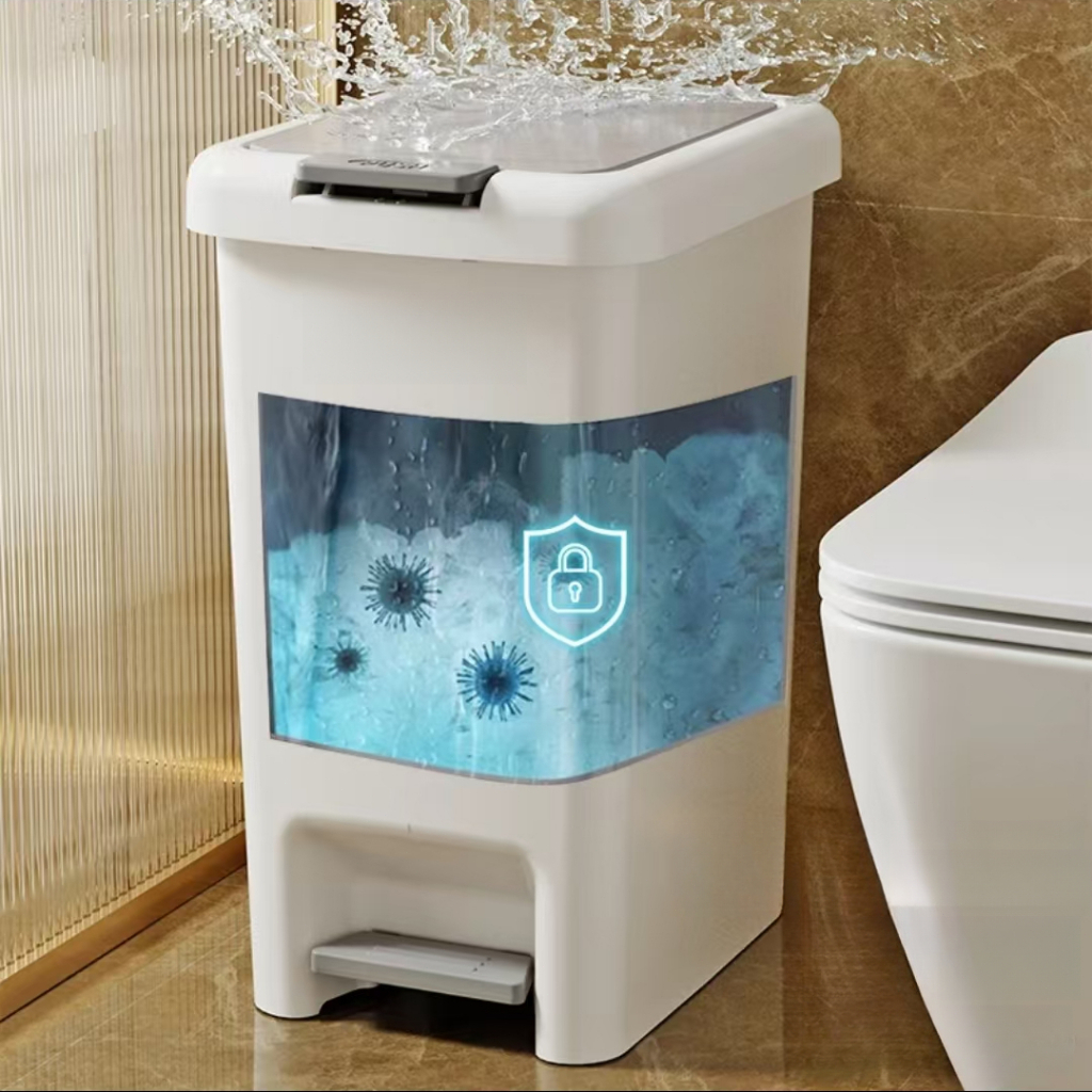 ถังขยะพลาสติก ถังพลาสติกมีฝาปิด ถังขยะใช้เท้าเปิด ถังขยะ2ระบบ กันน้ำ แข็งแรงทนทาน - รูปที่ 7