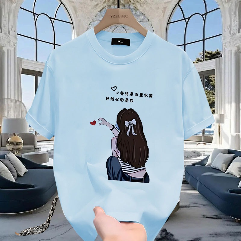 D1066เสื้อยืดแขนสั้น  ผ้านุ่มยืดได้ใส่สบายฯ ลายแฟชั่นนานาชาติ ปลีก-ส่ง - รูปที่ 4